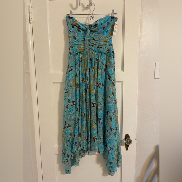 A.L.C. NWT handkerchief hem midi halter dress silk - Picture 6 of 12